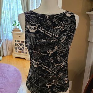 Georgiou Black and White Print Top